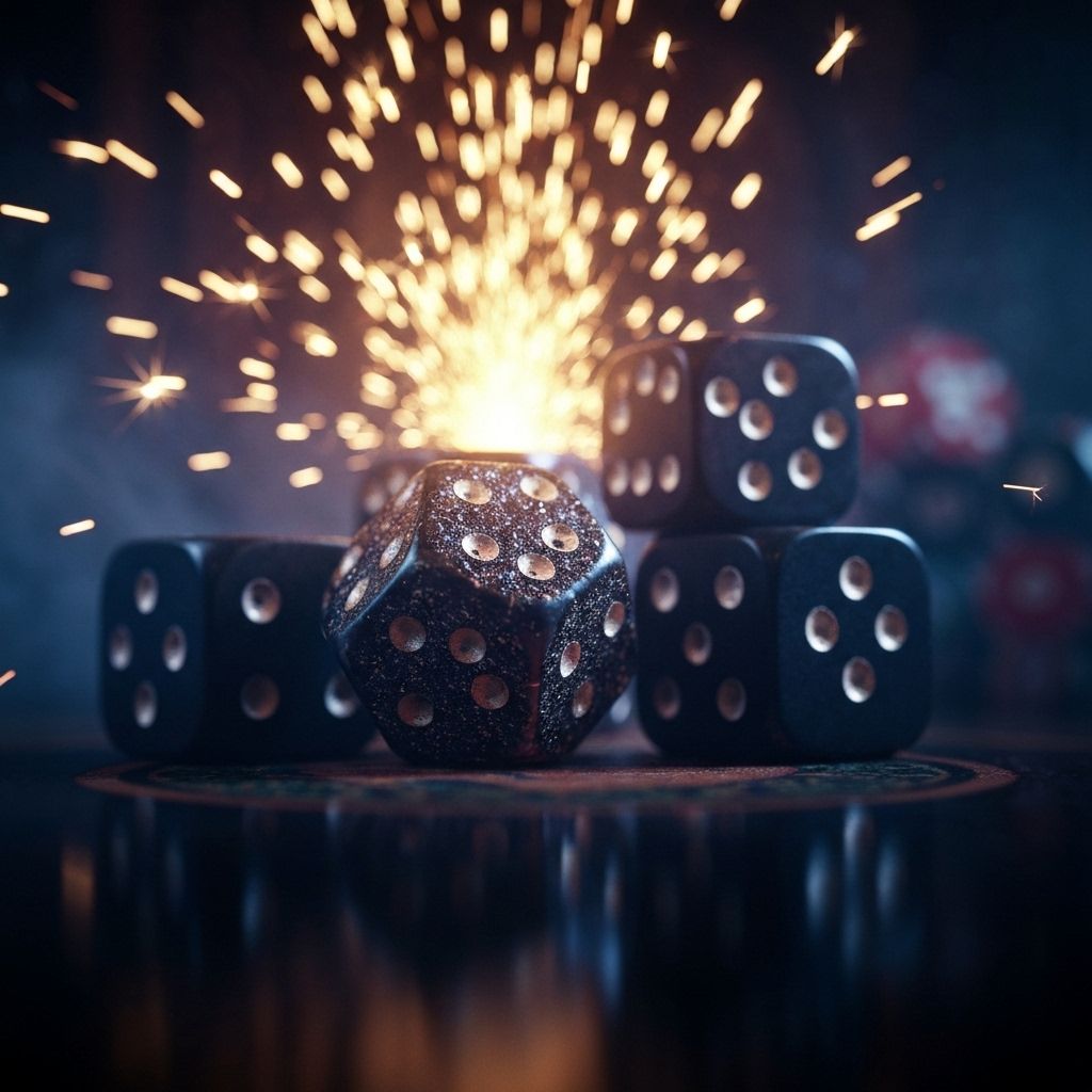 Casino ambience with dice and chips